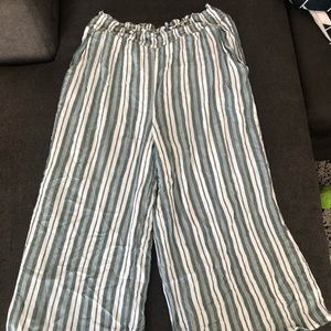 High waisted striped culotte